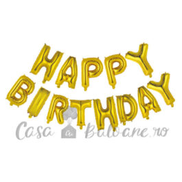 Set baloane Litere Happy Birthday Auriu 40 cm