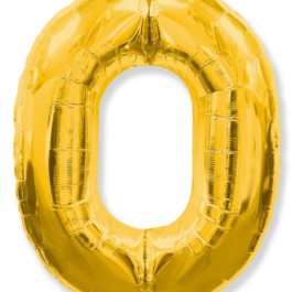 Balon Auriu Cifra 0 Folie 100 Cm