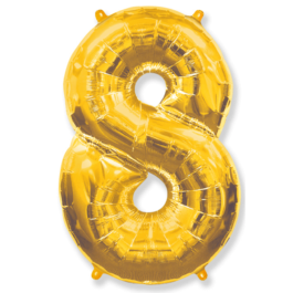 Balon Cifra 8 Auriu Folie 100 Cm
