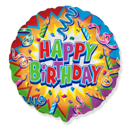 Baloane Folie Rotunde Happy Birthday 45 cm